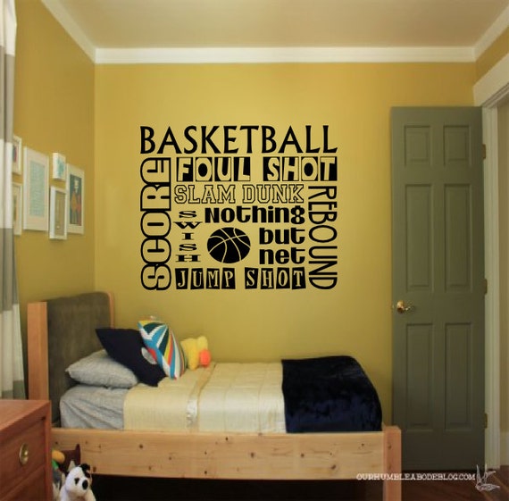 Basketball Collage Wall Decal Sports Wall Decals Basketball Wall Decal Basketball Decor Kids Room Decor Boys Room Decor Wall Decals