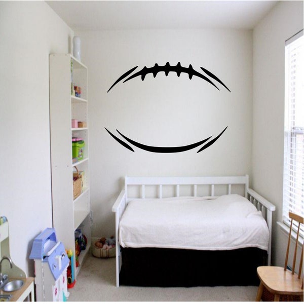 Football Laces Wall Decal - Football Whole Ball -boys room decor, football decal, football stitches decal, sports wall decor, football decal