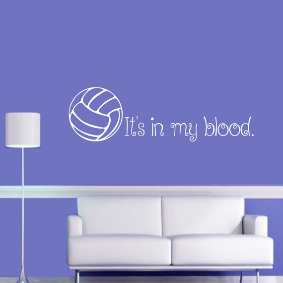 Es Ist In Meinem Blut Volleyball Wand Aufkleber Sport Etsy