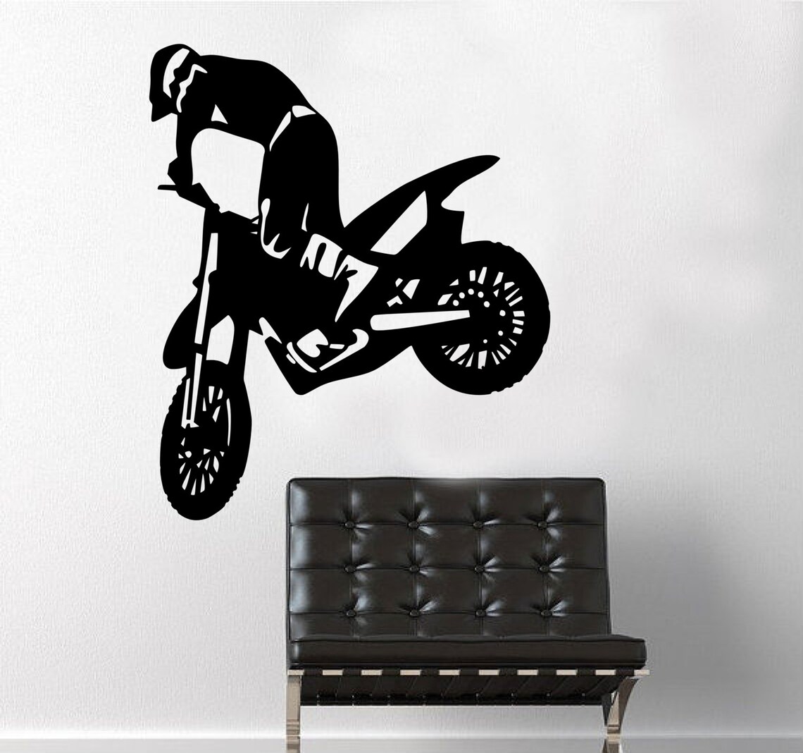 Dirt Bike Wall Decal Motor Cross Decal Motorcycle Decal Etsy