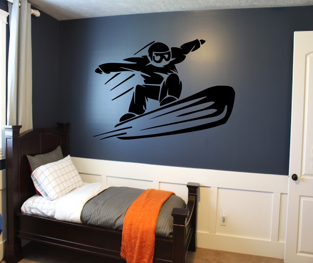 Snowboarder Kids Room Wall Decal - Snowboarding Decor, Snowboarding ...
