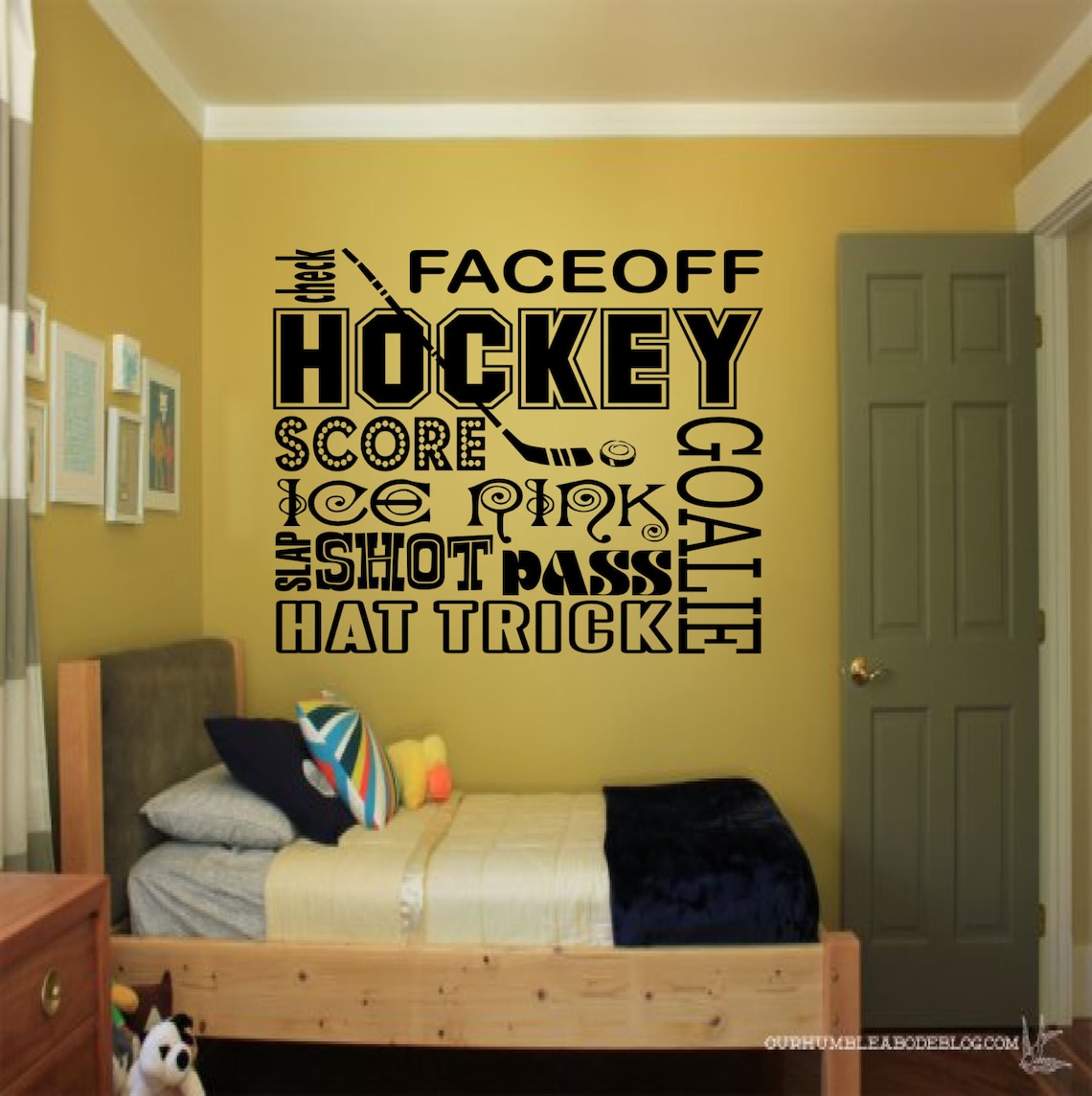 Hockey Collage Wall Decal Sports Wall Decals Hockey Wall Etsy