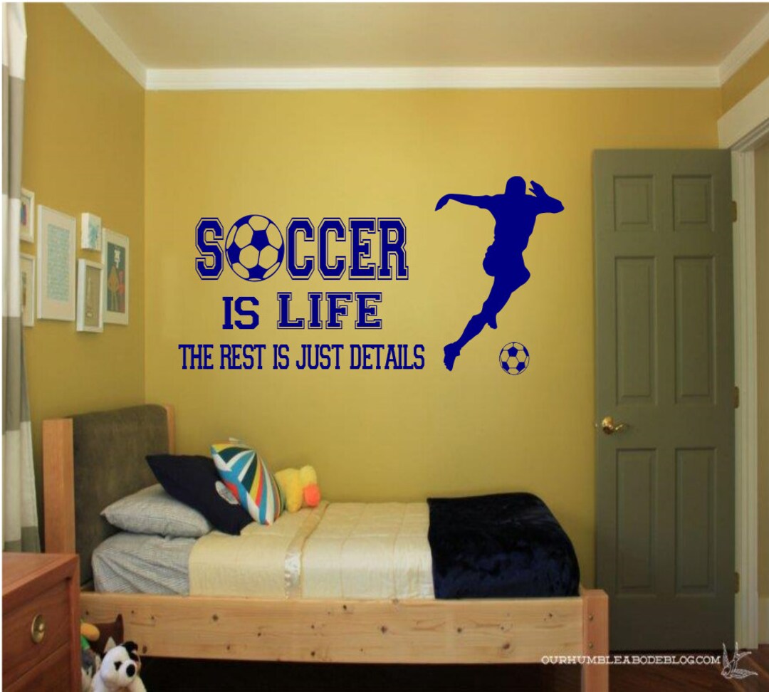 Soccer is Life Wall Decal Soccer Wall Decor, Soccer Vinyl, Soccer Sports Decal, Sports Wall