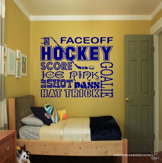 hockey collage wall decal sports wall decals hockey wall | etsy