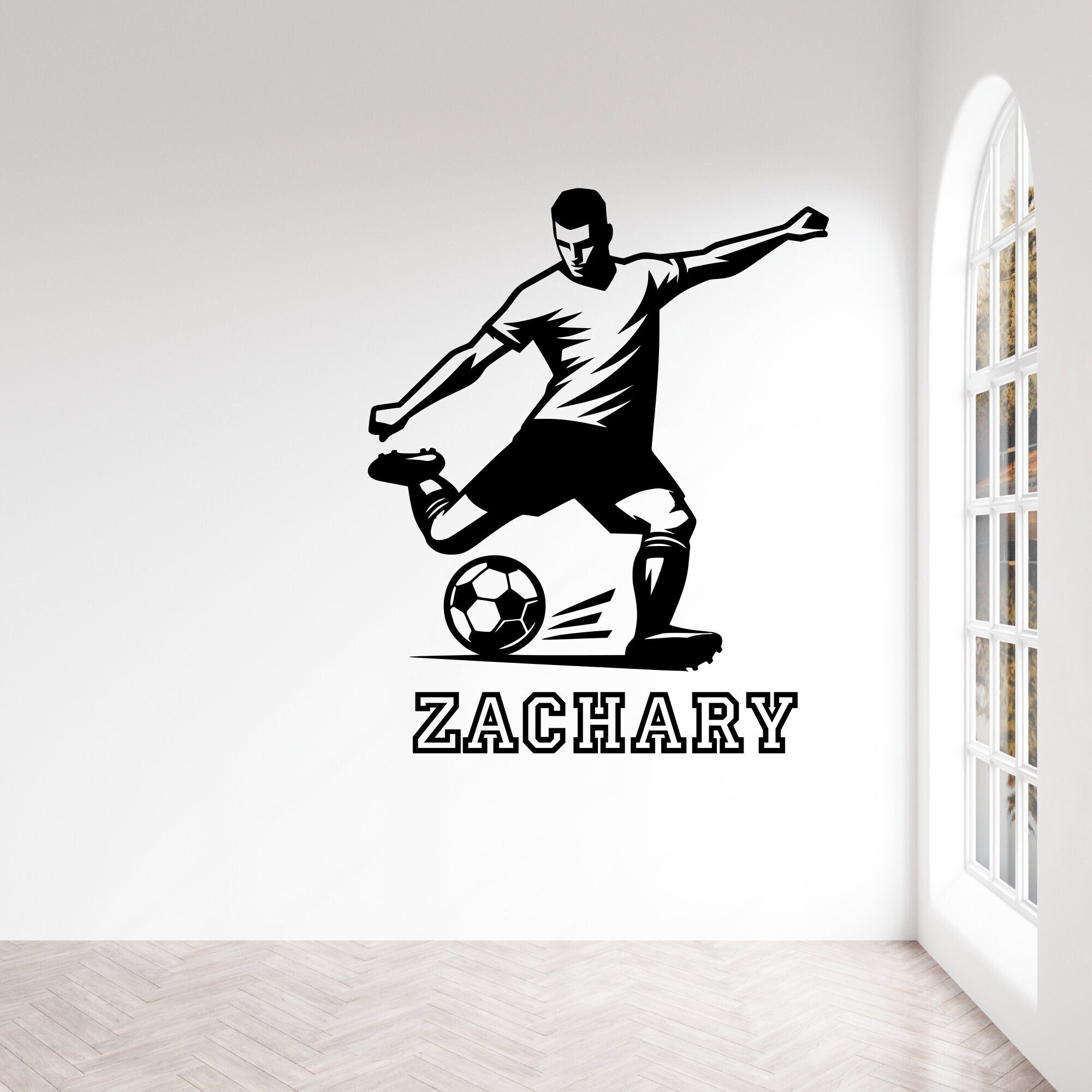Soccer Player with Name Wall Decal - Custom Soccer Decal - Soccer Wall Art - Futbol Decal - Soccer Player Gift - Soccer Player Art - Gift