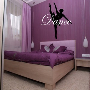 Dance Custom Wall Decal Choose Colors, girls room decor, ballet decor, ballerina decal, ballet decal, ballerina decor, dancing art image 4