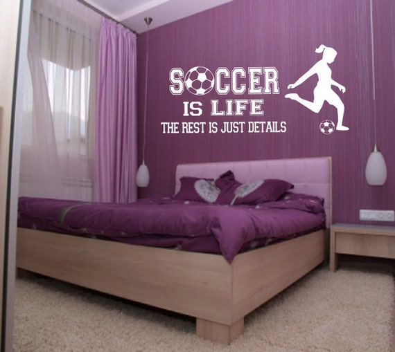 Soccer is Life Wall Decal Girl Player Soccer Wall Decor - Etsy