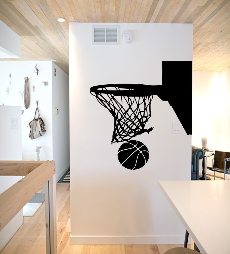 Basketball Hoop Wall Decal Basketball Wall Decor Basketball Etsy