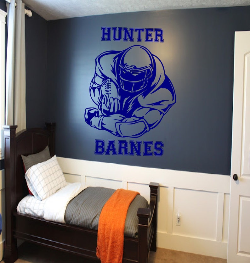 Autocollant Mural Football Personnalisable - Décal Kid's Room - Art Mural Sportif - Vinyl Amovible