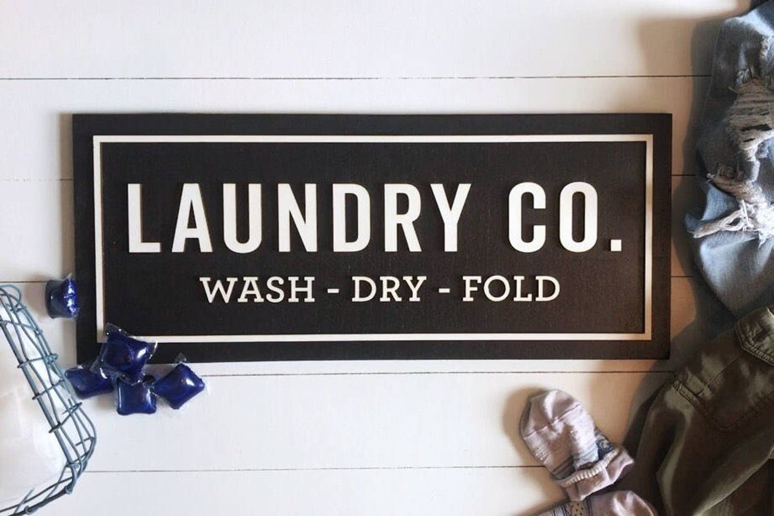 Laundry Co Wood Sign Laundry Room Sign Farmhouse Decor Etsy