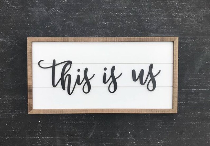 3D Text Rustic Chic Modern Farmhouse Fixer Upper Living Room Decor Wood Sign This is Us Shiplap Wall Decor