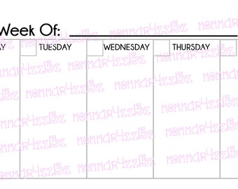 Digital Downloadable weekly planner sheets