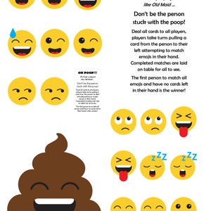 Digital Downloadable Oh Poop card game like old maid