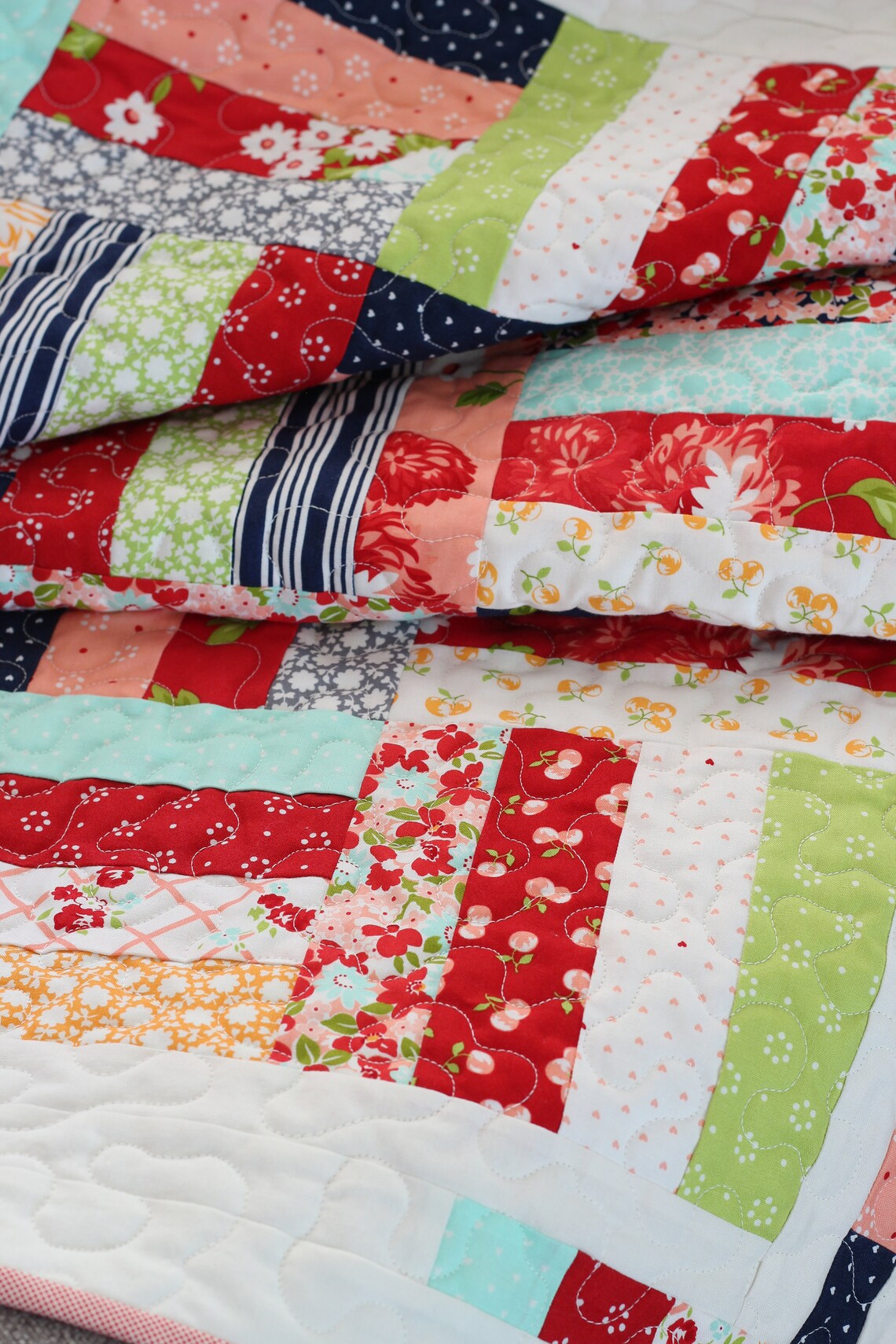 Rail Fence Baby Quilt - Etsy