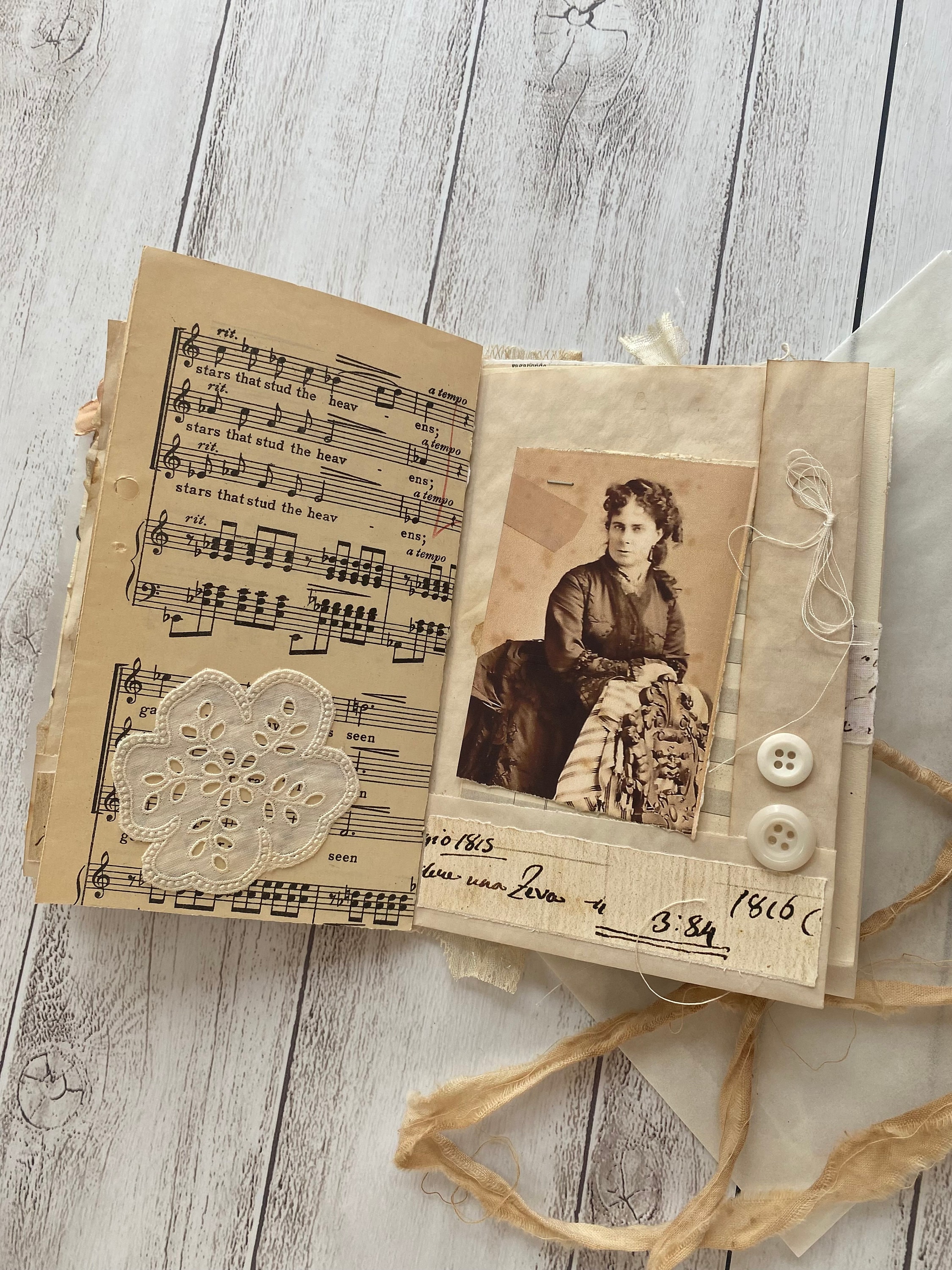 Mixed Media Junk Journal With Vintage Photos - Etsy
