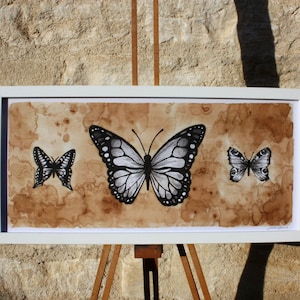 Butterflies Original Silk Painting ~ Monarch Butterfly Painting, Swallowtail Butterfly Art, Peacock Butterfly Print, Butterflies Wall Art