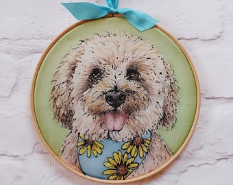 Custom Dog Sun Catcher ~ Personalised Pet Painting, Custom dog art, Painting of your pet, Dog portrait, Custom Animal Portrait, Cavapoo Art