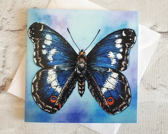 Purple Emperor Butterfly Card ~ Butterfly Blank Card, Blue Butterfly Card, Butterfly Themed Gifts, Womens Birthday Card, Lockdown Card