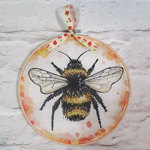 Bee Sun Catcher ~ Bumble Bee Painting, Bees Wall Decor, Beekeeper Gifts, Honey Bee Art, Bee Themed Gifts, Insect Art, Bees Illustration