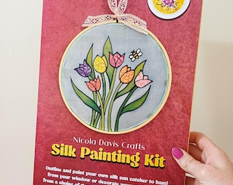 Silk Sun Catcher Painting Kit, Learn Silk Art, DIY Craft Set, Beginner Friendly