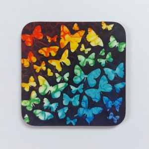 Butterfly Coaster ~ Butterflies Coaster Gift Set, Insect Coasters, Rainbow Coaster, Pride Coasters, Animal Coaster Sets, Girls Coasters