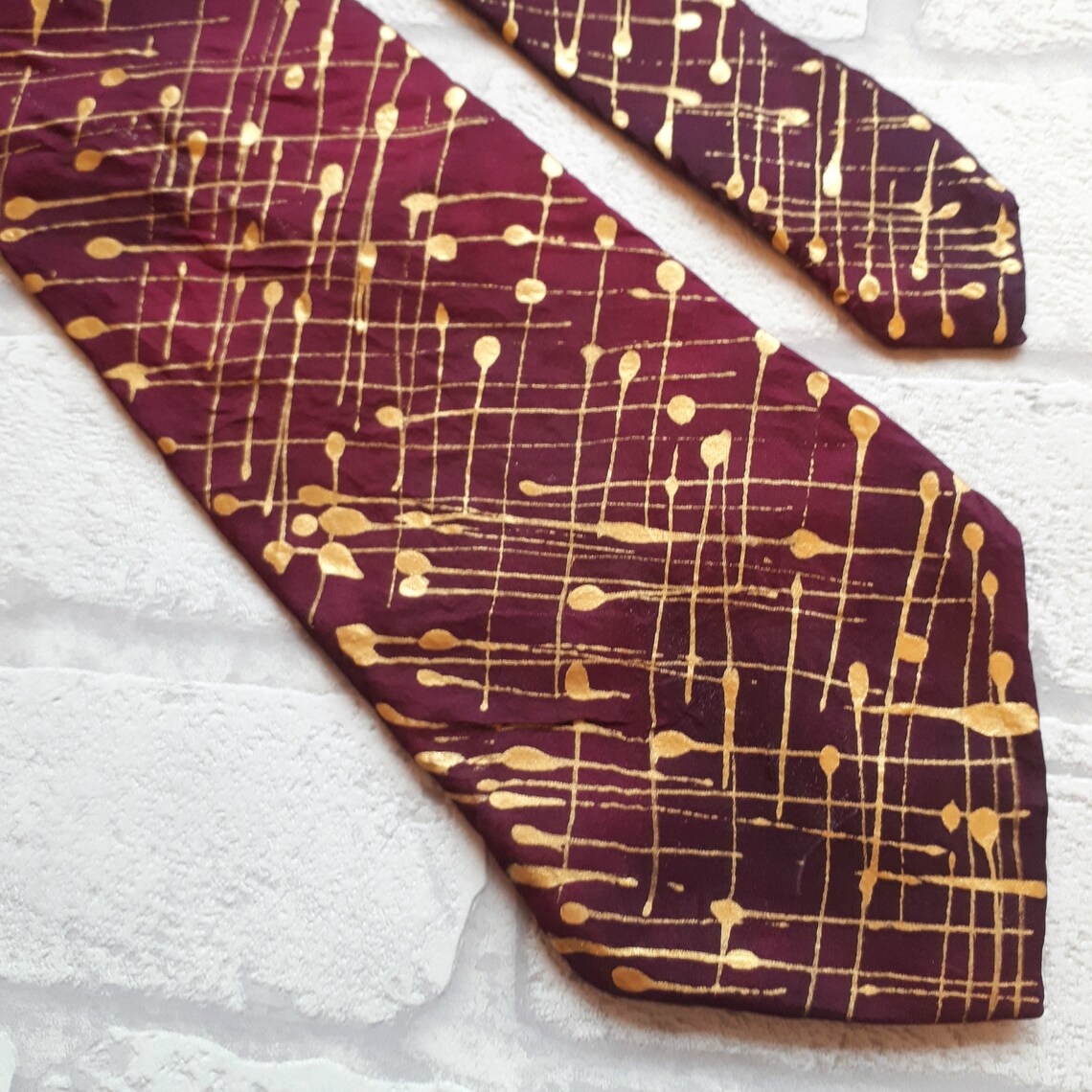 mens burgundy silk tie
