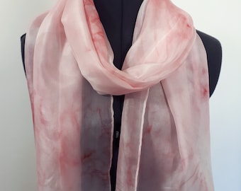 Baby Pink Silk Scarf ~ Light Pink Silk Scarf, Rose Pink Accessories, Women's Blush Fashion, Pink Gifts for girls, Gifts for girlfriend