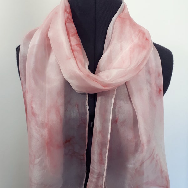 Foulard en soie rose layette ~ Foulard en soie rose clair, accessoires roses roses, mode fard à joues pour femmes, cadeaux roses pour filles, cadeaux pour petite amie