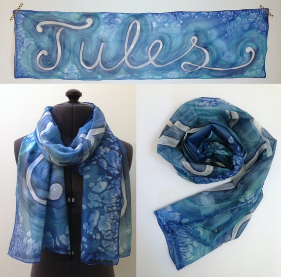 personalised silk scarf