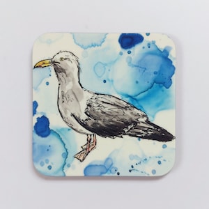 Mr Seagull Coaster ~ Seagull Gifts, Coastal Home Decor, Holiday Home Coaster, Beach Side House Accessories, Seaside Coaster, Beach Hut Decor