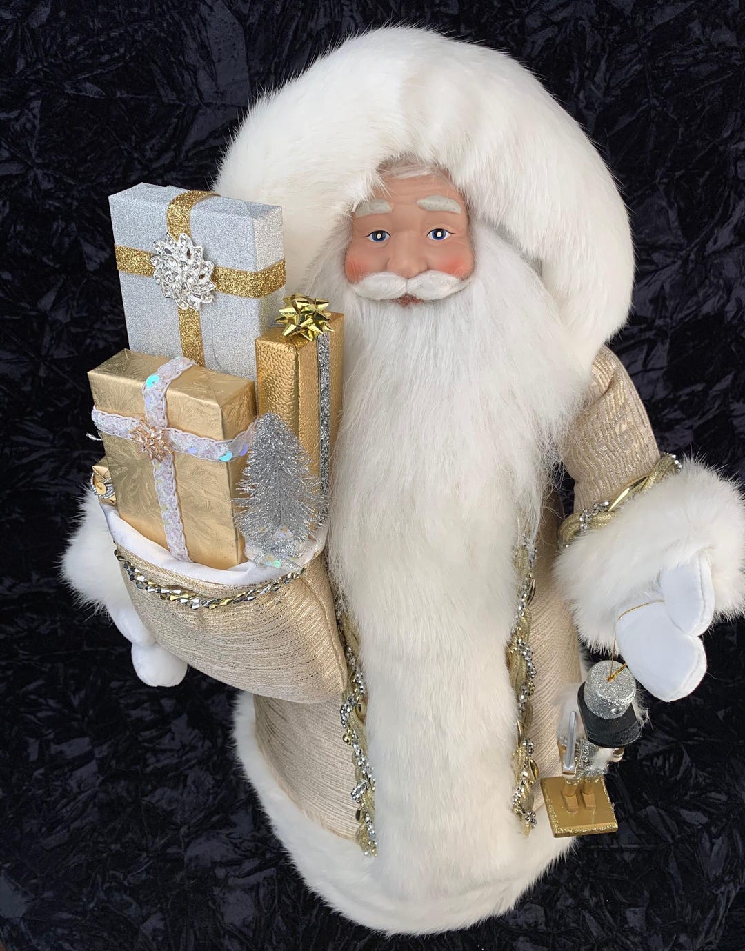 Handmade Gold Santa Claus Doll, Heirloom Christmas Decoration - Etsy