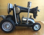 Sewing Machine Tractor Man Cave Decor Scrap Metal Art Metal Sculpture Vintage Sewing Machine Hand Crank Old Small Sewing Machine