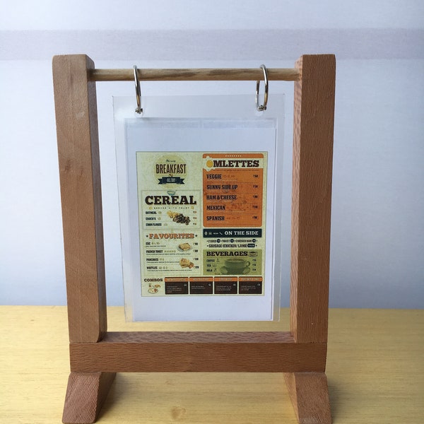 menu stand wooden double post menu holder flip menu organizer menu Display Flip Wooden stand