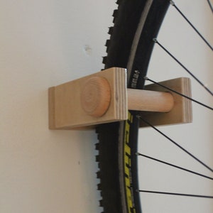 Bike Rack Wall Mount Wooden Bicycle Holder, Bike Rack, Bicycle Hanger, Bike Holder, Vertical, Plywood, Storage, Cycling, Bicycle gift,