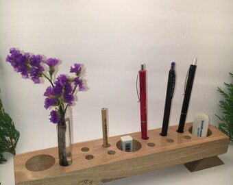 Wooden Pen Holder,Wooden Flower Holder Wood Desk Organizer. Wooden Pencil Holder, Wood Desk Storage, Desk Organizer, Office Organization.