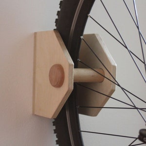 Bike Rack Wall Mount Wooden Bicycle Holder, Bike Rack, Bicycle Hanger, Bike Holder, Vertical, Plywood, Storage, Cycling, Bicycle gift,