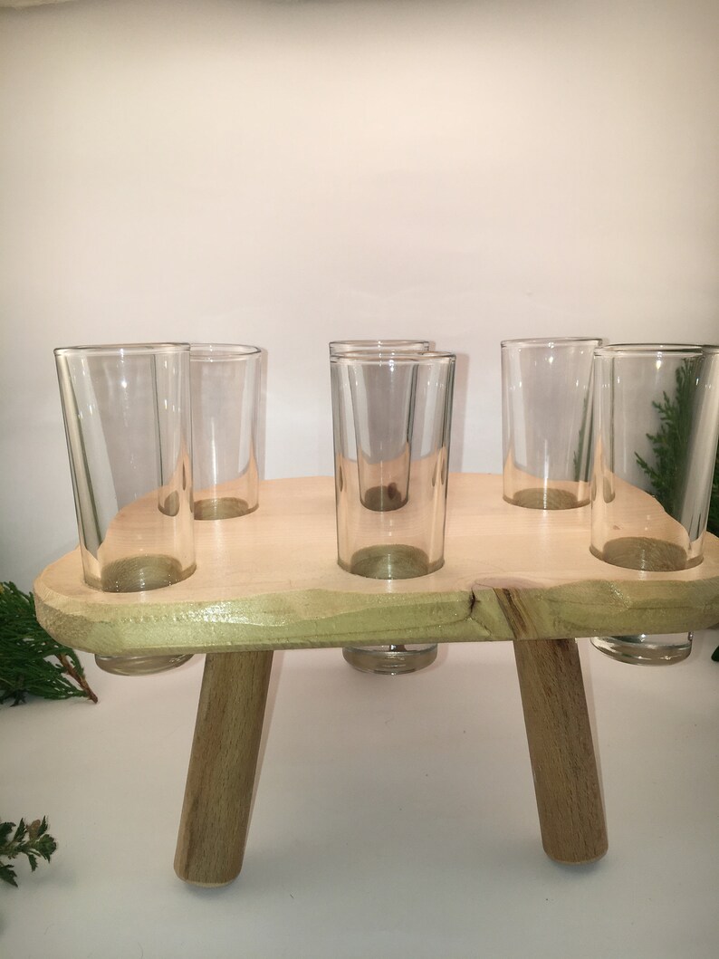 Wooden Shot Flight Shot Glasses Serving Tray Shot Glasses Serving Board
