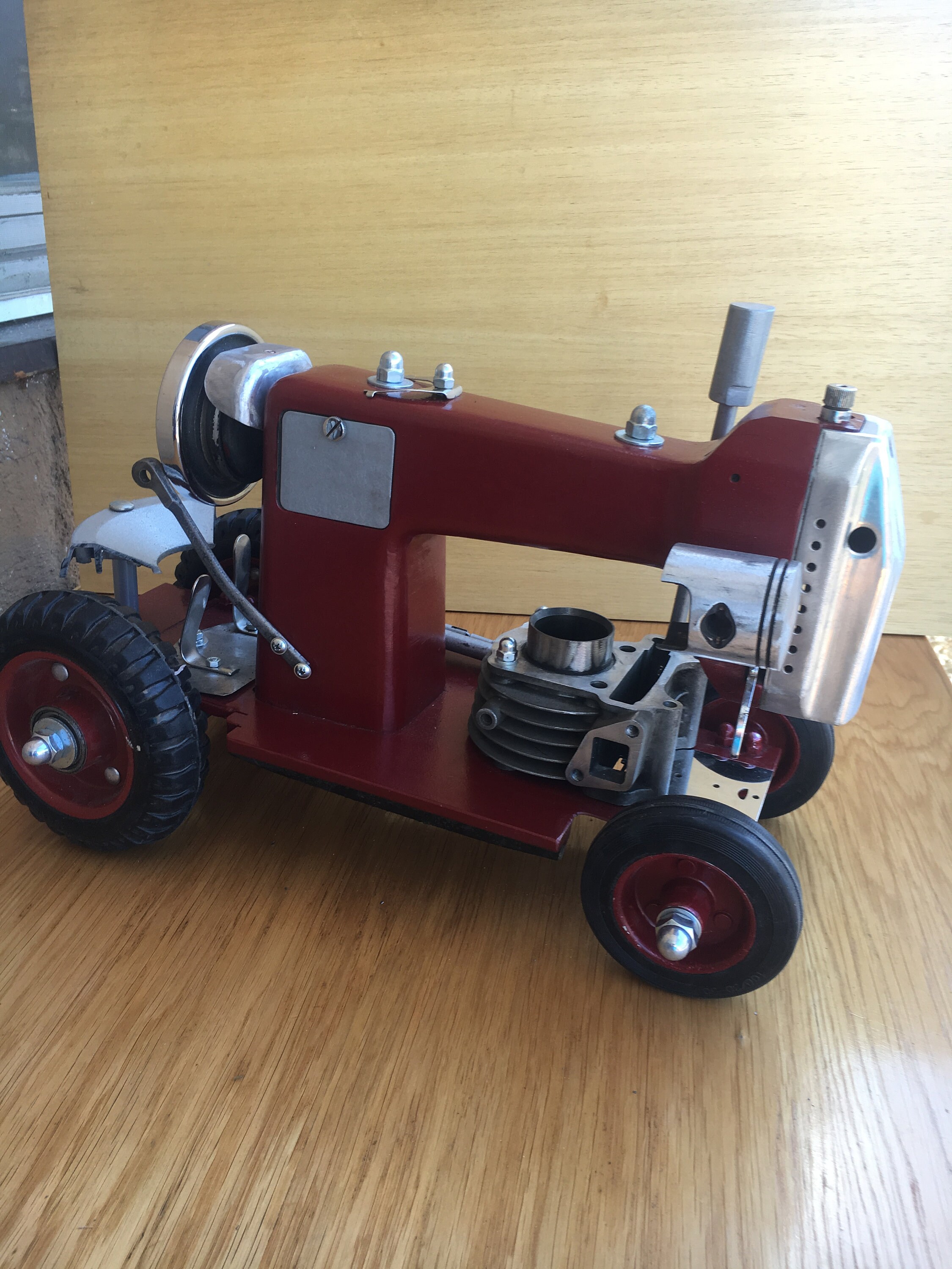Sewing Machine Tractor Man Cave Decor Scrap Metal Art Metal