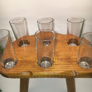 Holzschuss Flug | Schnossengläser Serviertablett | Schnossengläser Servierbrett | Schnossenglashalter | Home Bar Geschenk | Geschenk zur Wohnungserwärmung
