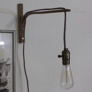 wall sconce wood lamp modern steam bent lighting minimalist lamp with Rope Light Fixture Handmade Wooden Lamp Walnut