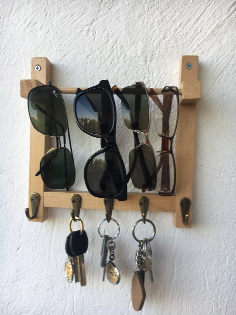 Sunglasses Holder and Key Rack ,wall Eyeglass Display Wall Mount