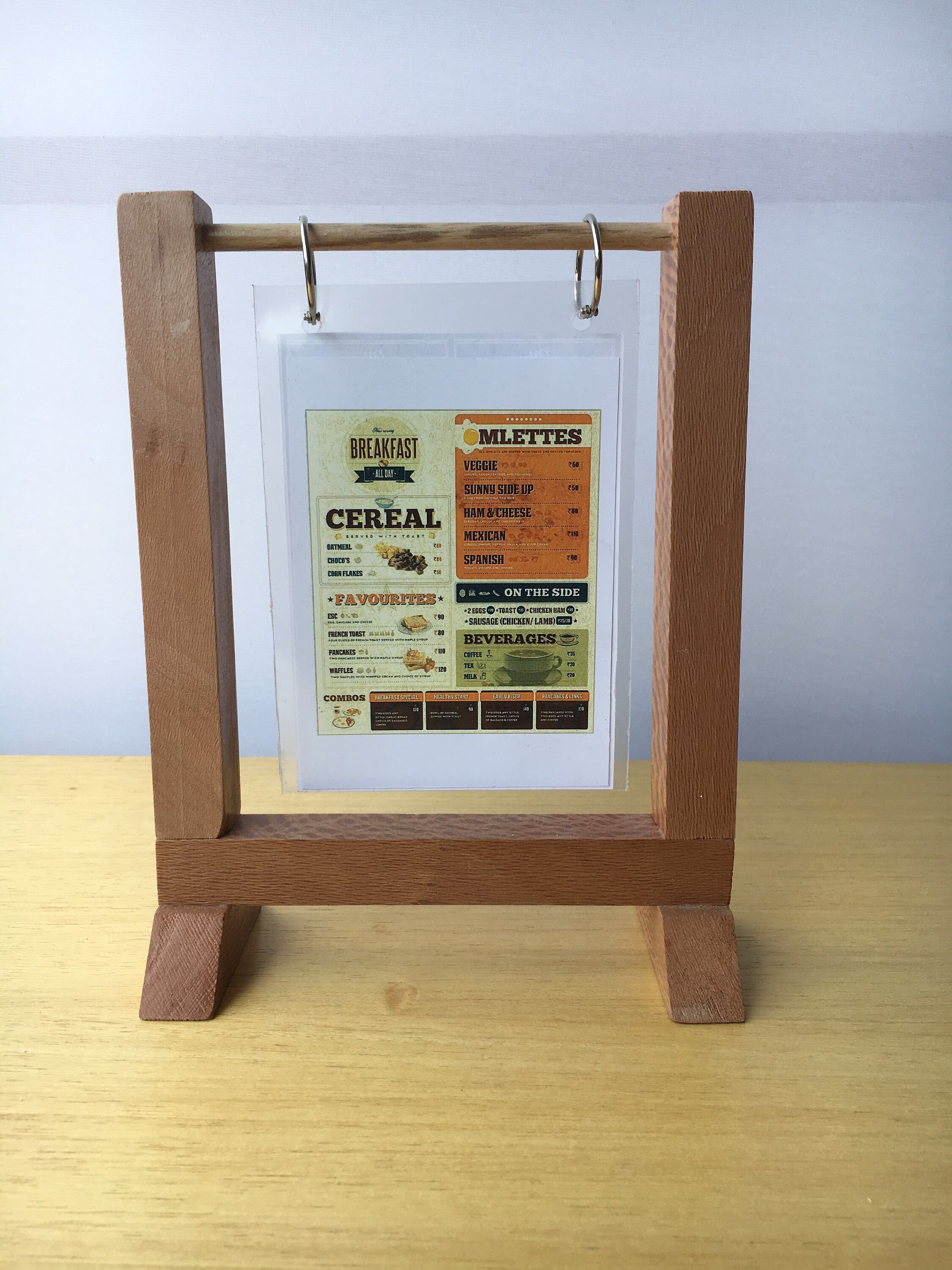 2-Pack Acrylic Flip Menu Display Holders - Tabletop Restaurant Cafe