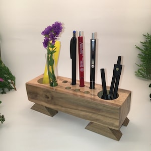 Wooden Pen Holder,Wooden Flower Holder Wood Desk Organizer. Wooden Pencil Holder, Wood Desk Storage, Desk Organizer, Office Organization.