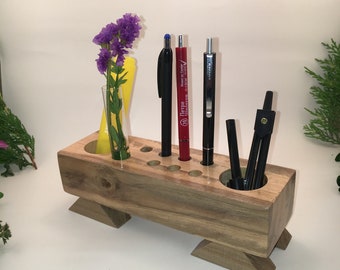Wooden Pen Holder,Wooden Flower Holder Wood Desk Organizer. Wooden Pencil Holder, Wood Desk Storage, Desk Organizer, Office Organization.