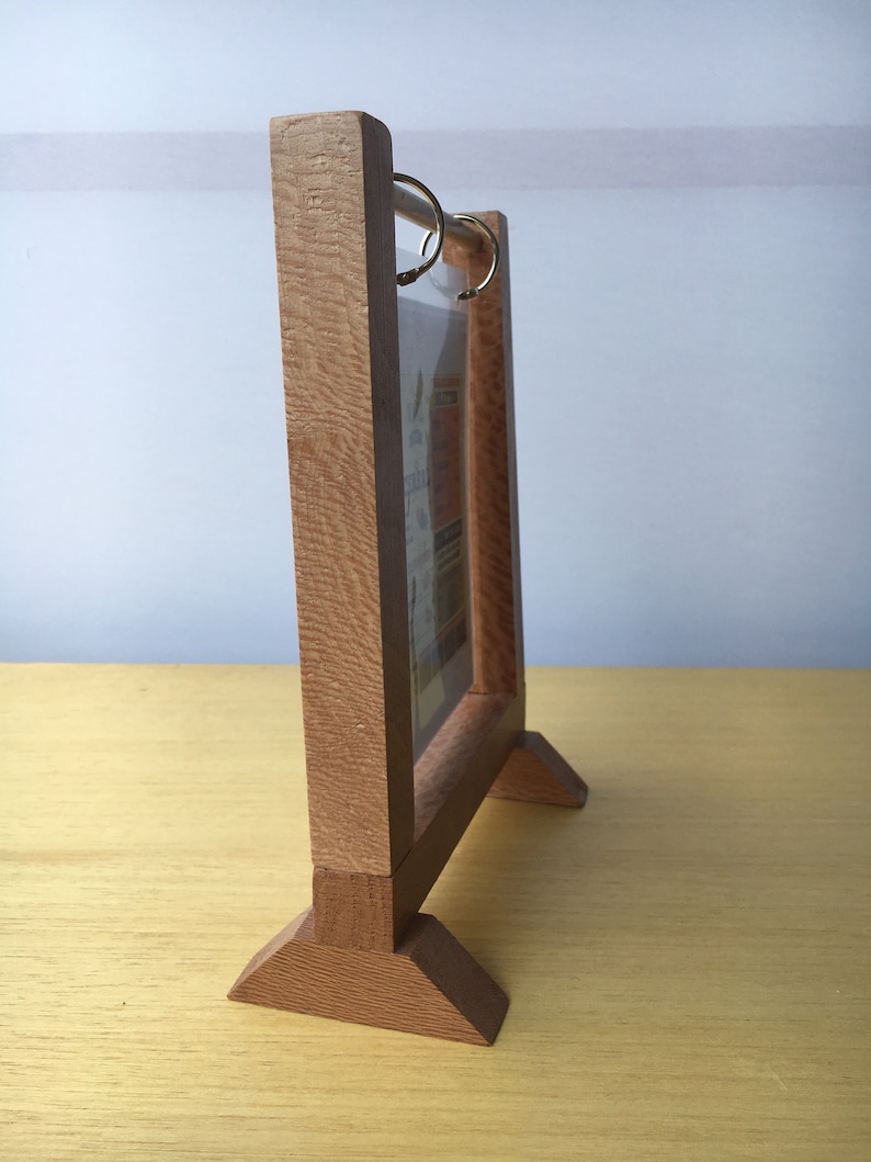 Menu Stand Wooden Double Post Menu Holder Flip Menu Organizer Menu