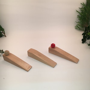 Beech Wedge Shape Door Stop,Set of 2 Small Walnut Stoppers , Door Stopper, Wooden Door Stop, Home Improvement, Home Decor, Door Wedge
