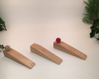 Beech Wedge Shape Door Stop,Set of 2 Small Walnut Stoppers , Door Stopper, Wooden Door Stop, Home Improvement, Home Decor, Door Wedge