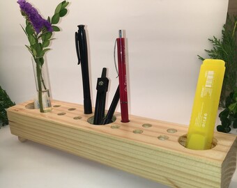 Wooden Pen Holder,Wooden Flower Holder Wood Desk Organizer. Wooden Pencil Holder, Wood Desk Storage, Desk Organizer, Office Organization.