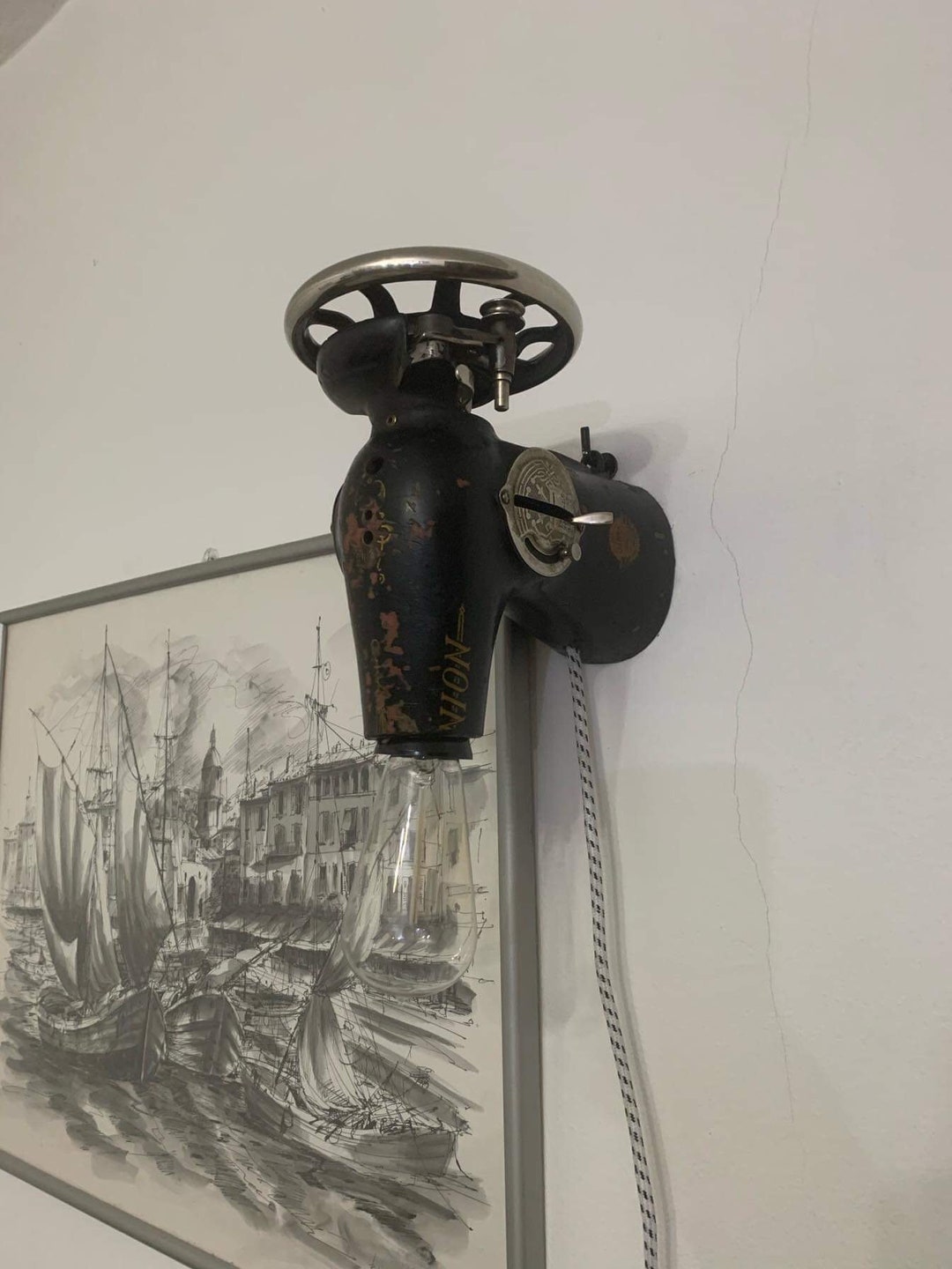 Antique Sewing Machine Lamp Vintage Sewing Machine Lighting Steampunk