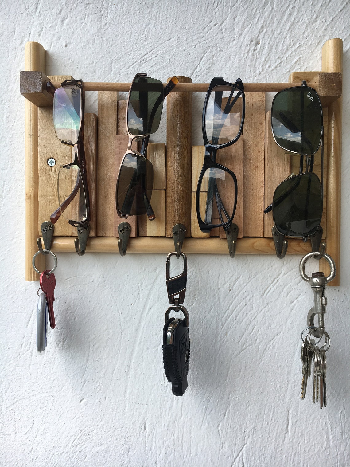 Sunglasses Holder and Key Rack Wall Eyeglass Display Wall Etsy